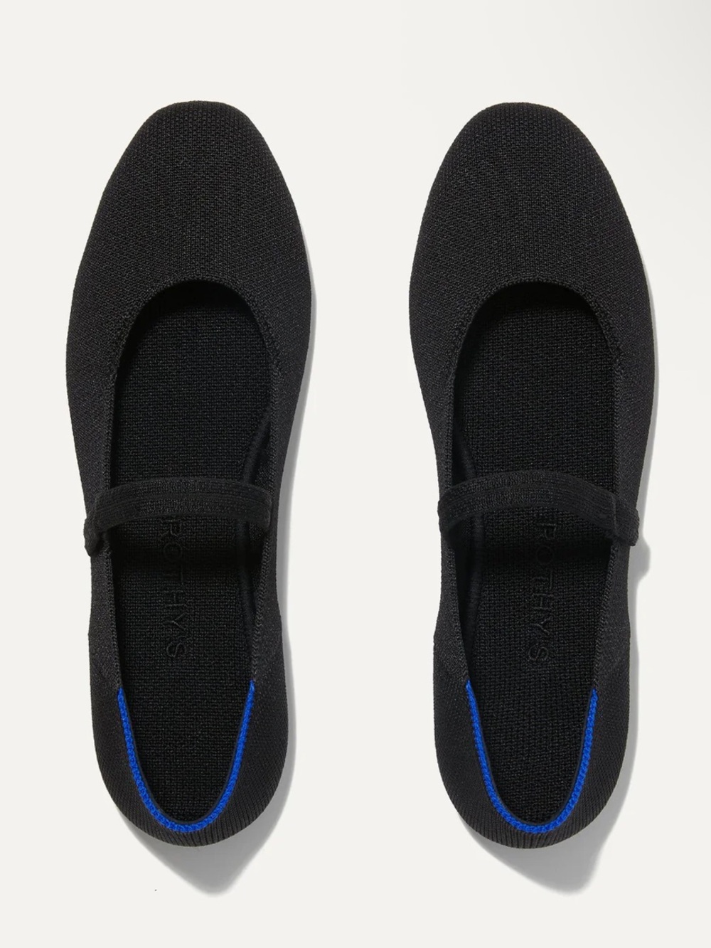 ROTHY’S THE SQUARE MARY JANE, BLACK KNIT FLATS, MACHINE WASHABLE! - Picture 4 of 14
